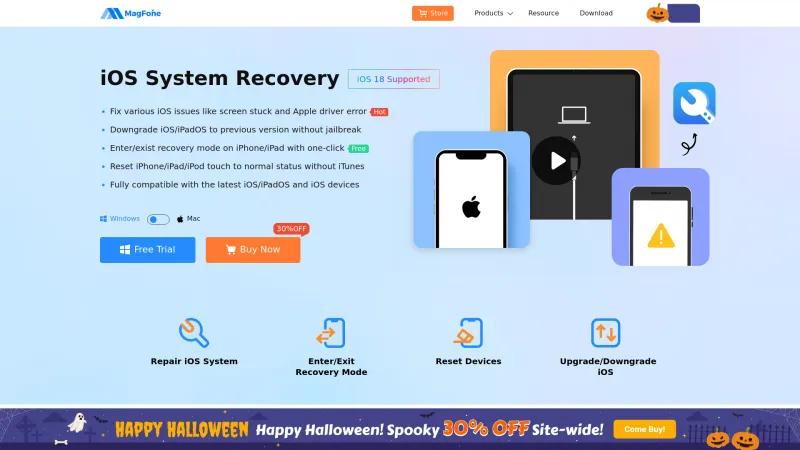 Homepage of MagFone iOS System Recovery