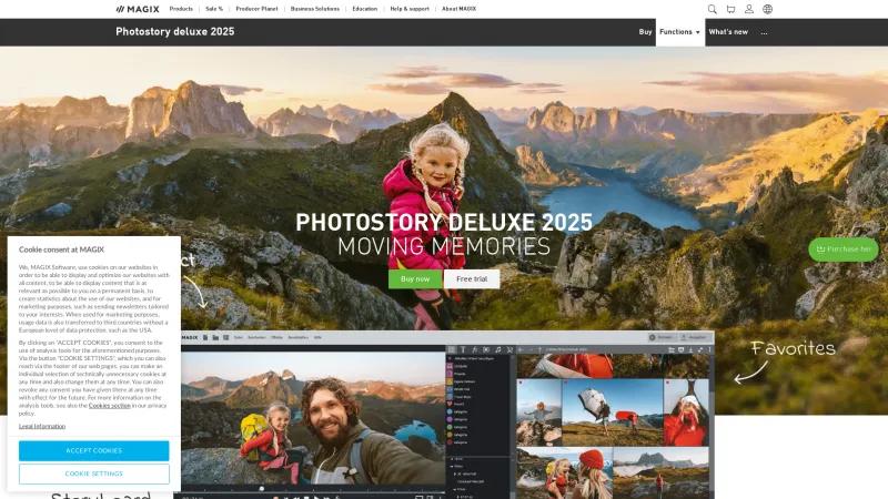 Homepage of MAGIX Photostory