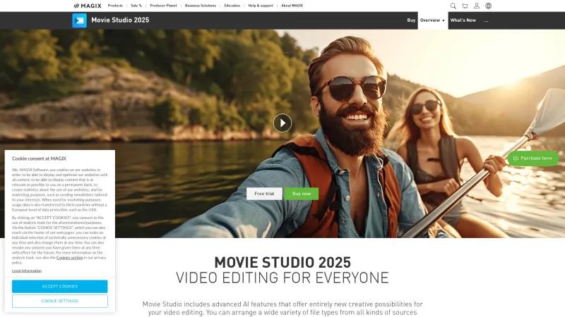 Homepage of MAGIX Movie Edit Pro