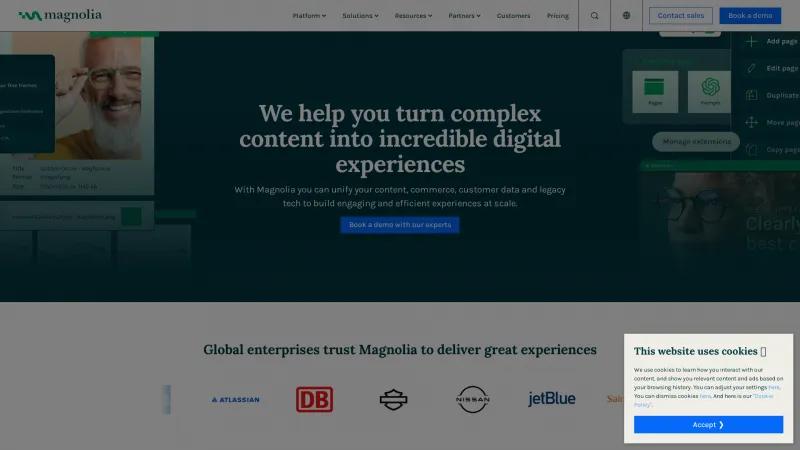 Homepage of Magnolia