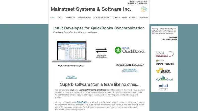 Homepage of DentaLab for QuickBooks