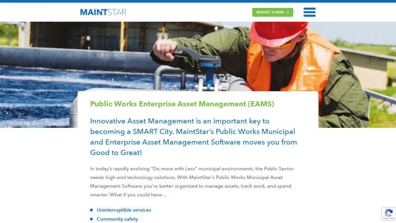 Homepage of MaintStar Enterprise Asset Management