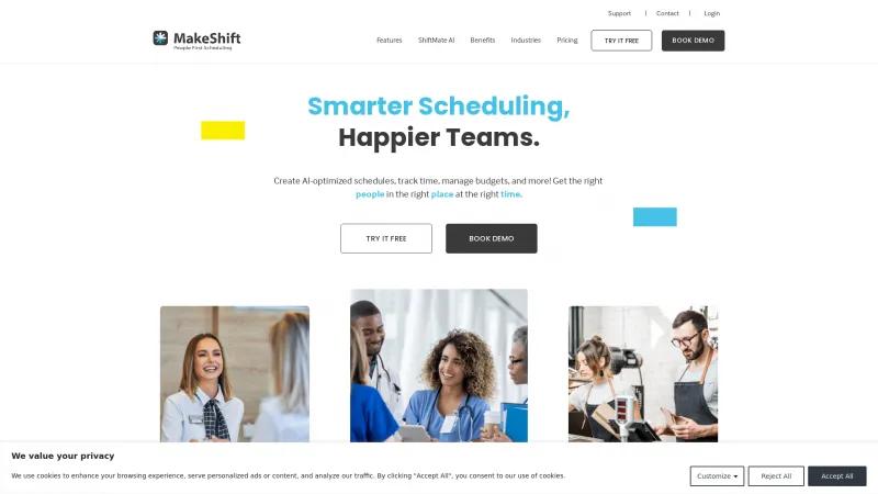 Homepage of MakeShift