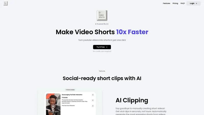 Homepage of MakeShorts