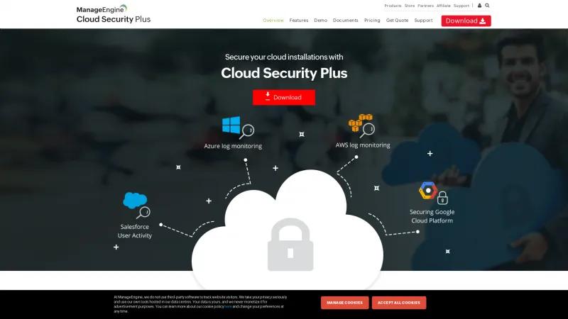 Homepage of ManageEngine Cloud Security Plus