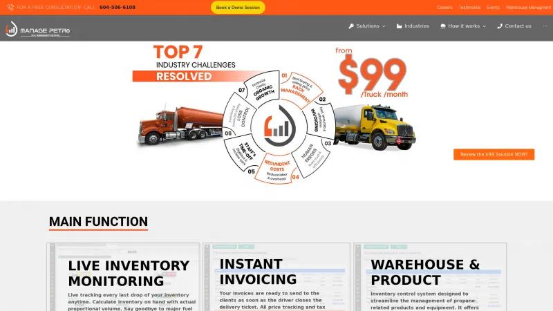 Homepage of Manage Petro