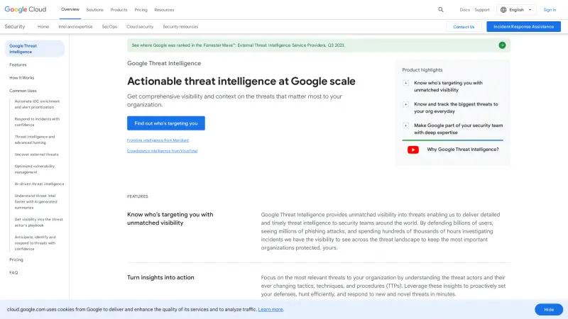 Homepage of Mandiant Threat Intelligence