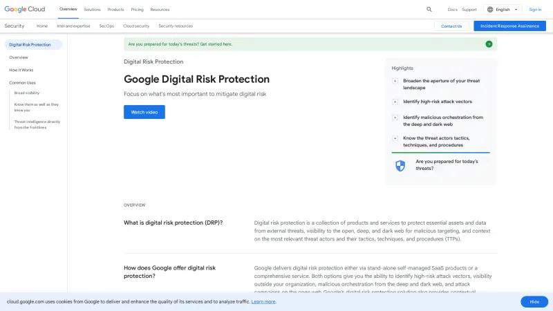 Homepage of Mandiant Digital Risk Protection