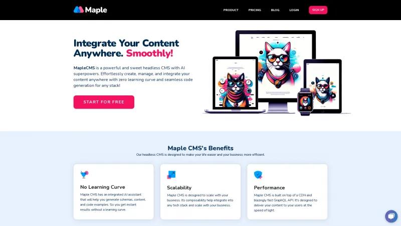 Homepage of MapleCMS