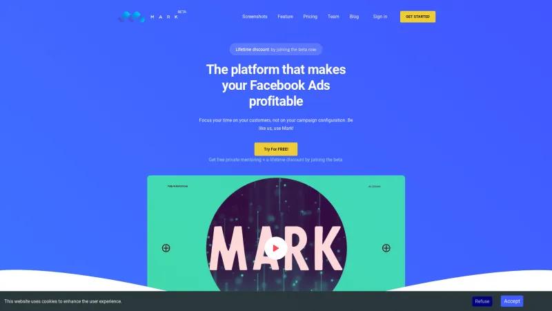 Homepage of MARK AI