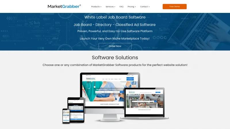 Homepage of MarketGrabber