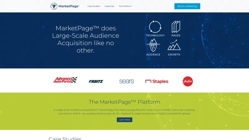 Homepage of MarketPage