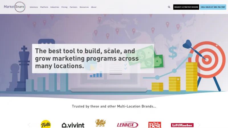 Homepage of MarketSnare