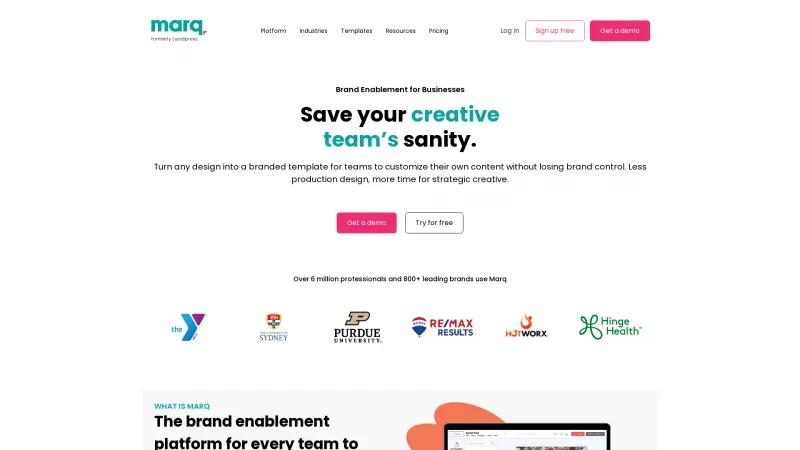 Homepage of Marq