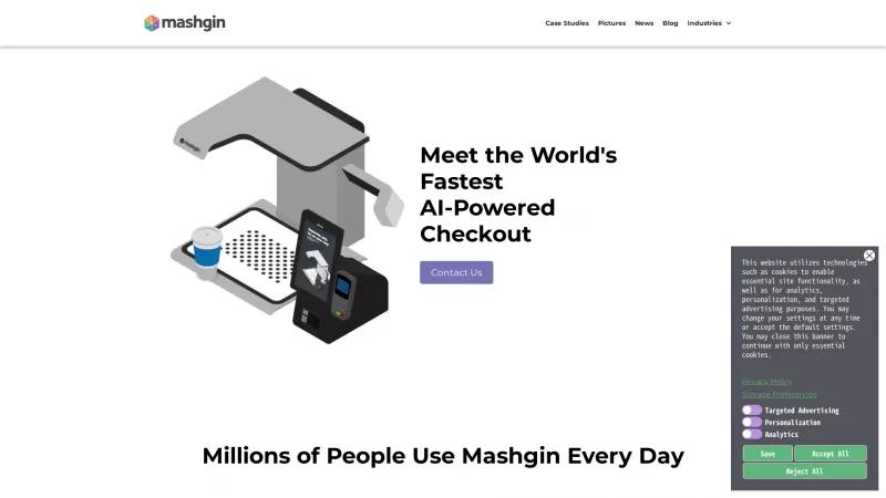 Homepage of Mashgin