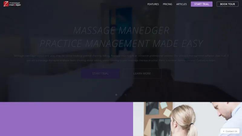 Homepage of Massage ManEdger