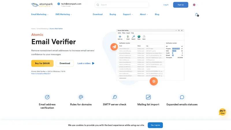 Homepage of Atomic Email Verifier