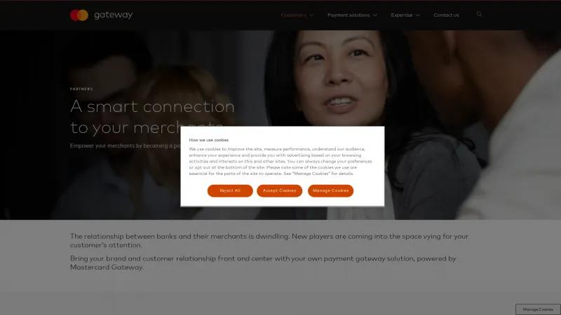 Homepage of Mastercard Payment Gateway Services