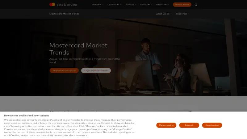 Homepage of Mastercard Market Trends