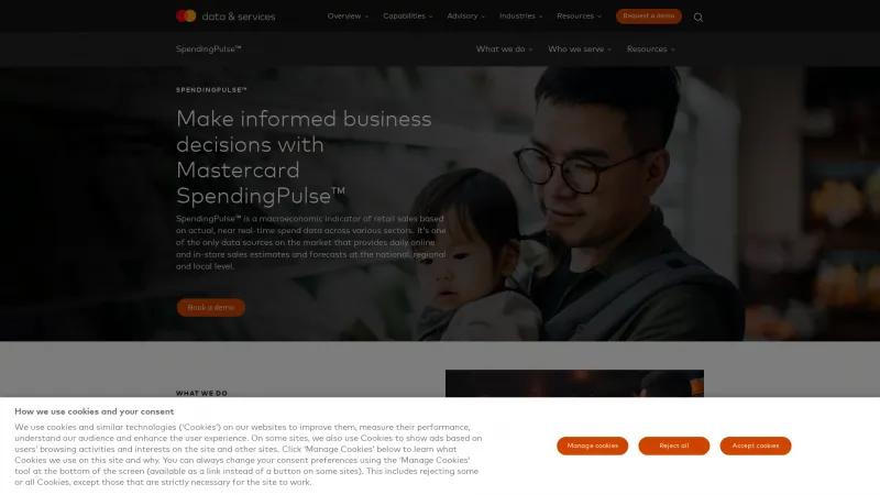 Homepage of Mastercard SpendingPulse