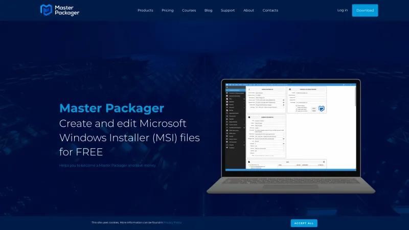 Homepage of Master Packager