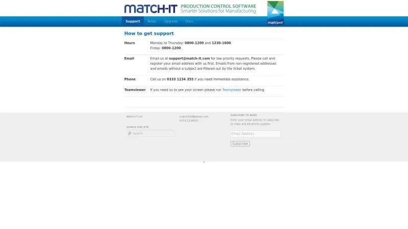 Homepage of Match-IT