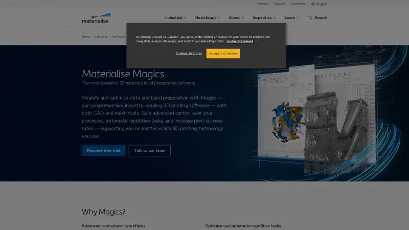 Homepage of Materialise Magics