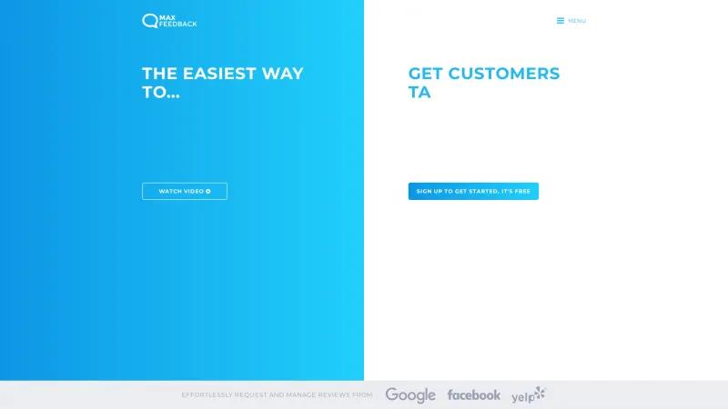 Homepage of Max Feedback