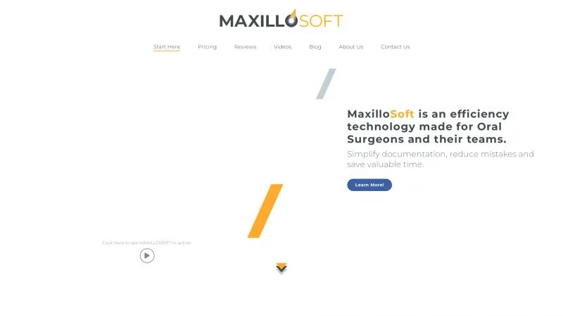 Homepage of MaxilloSoft