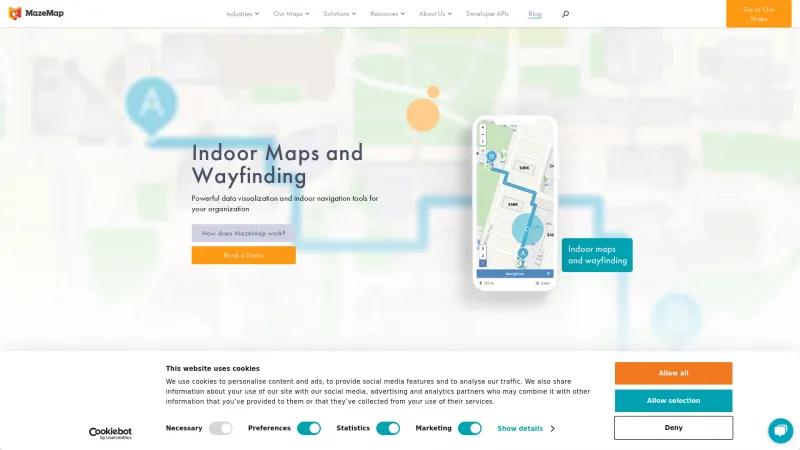 Homepage of MazeMap