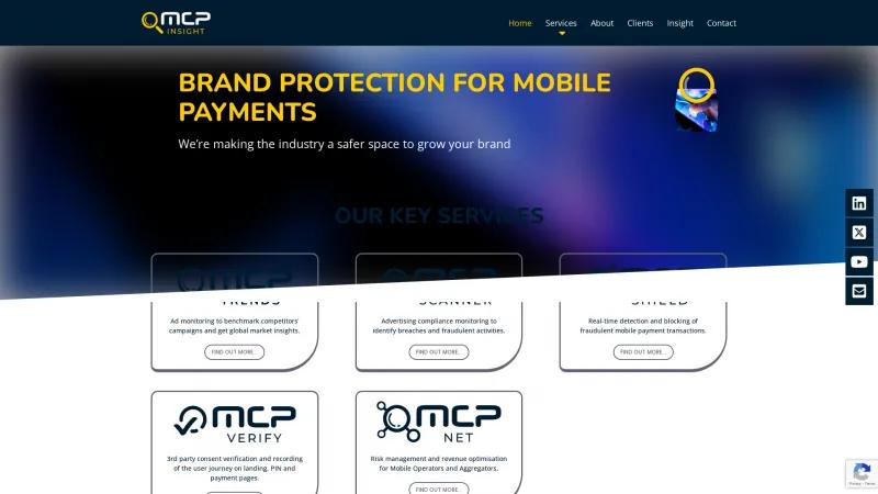 Homepage of MCP Shield