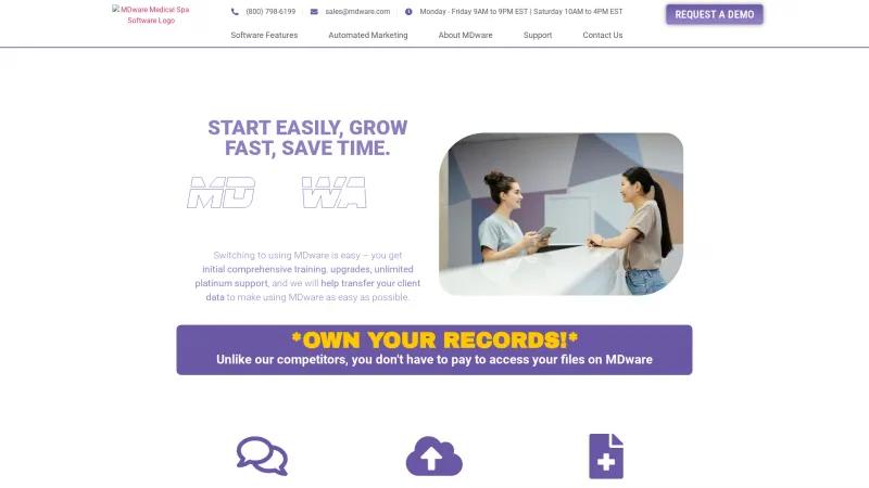 Homepage of MD-Ware Software