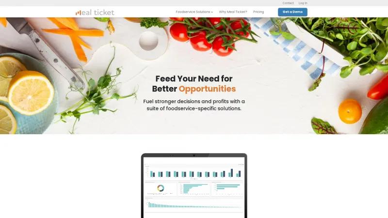 Homepage of Meal Ticket