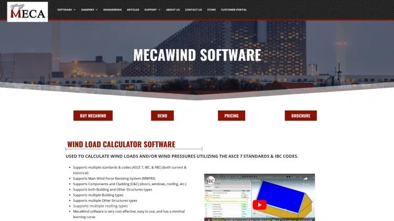 Homepage of MecaWind