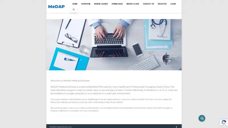 Homepage of MeDAP