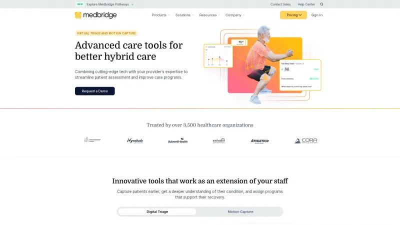 Homepage of MedBridge Telehealth