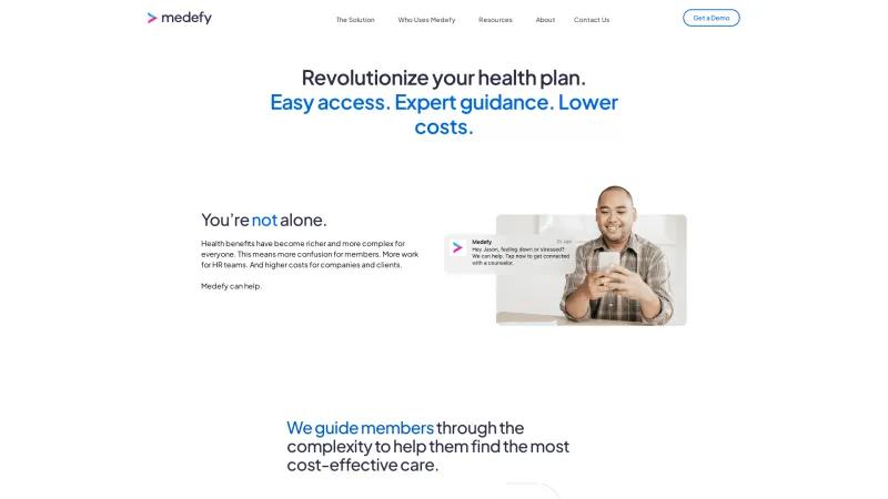 Homepage of Medefy