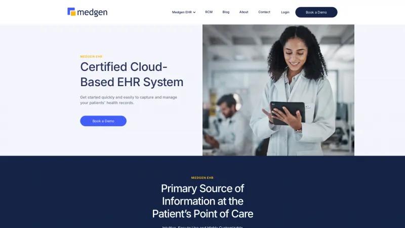 Homepage of Medgen EHR