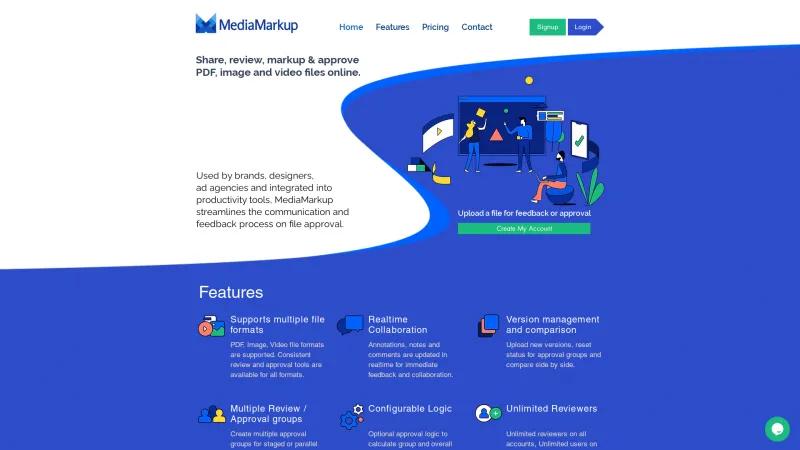 Homepage of MediaMarkup