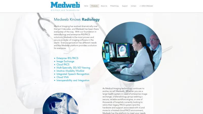 Homepage of MedWeb RIS/PACS