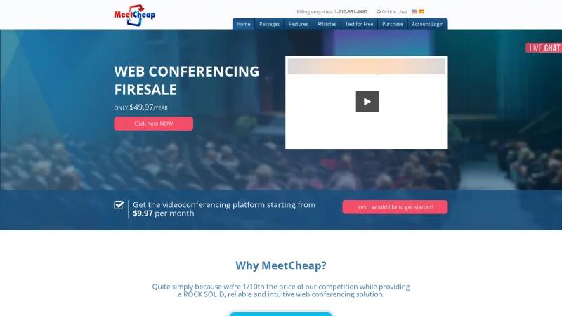 Homepage of MeetCheap