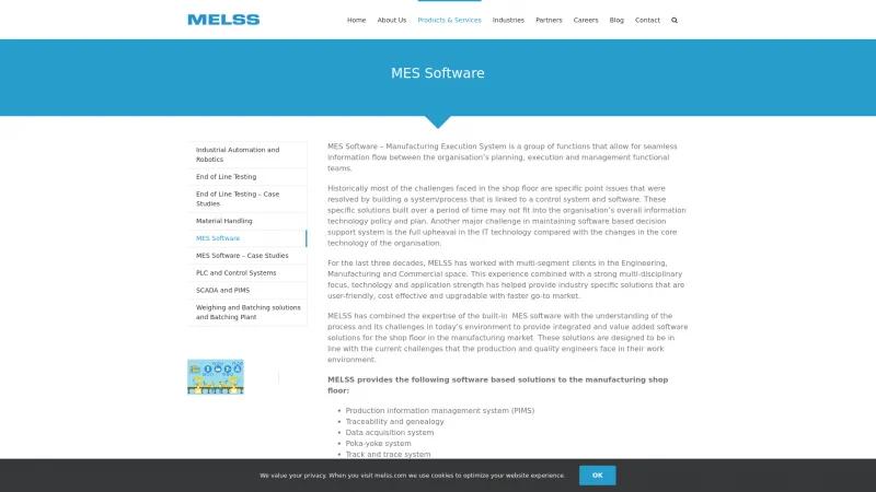 Homepage of MELSS