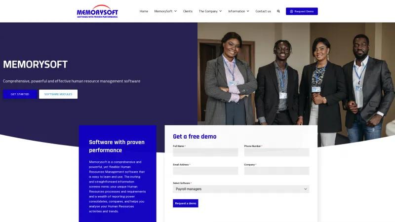 Homepage of Memorysoft Human Resource