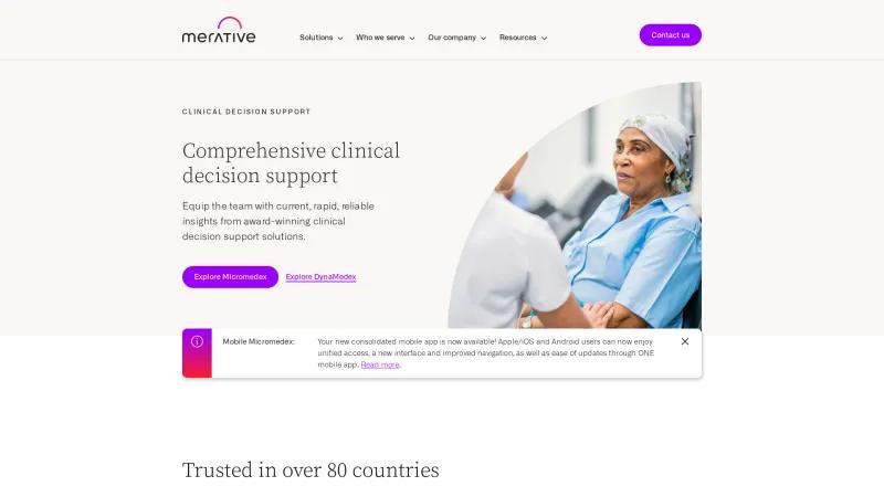 Homepage of Micromedex