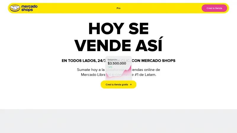 Homepage of Mercado Shops