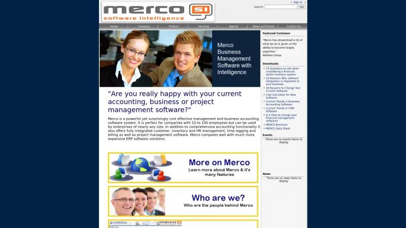 Homepage of Merco Business Management