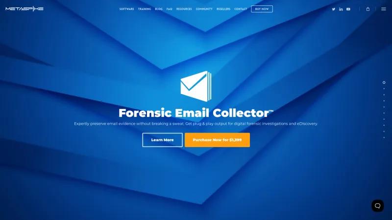 Homepage of Forensic Email Collector