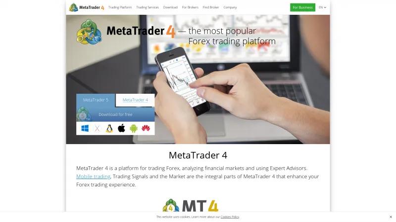 Homepage of MetaTrader 4