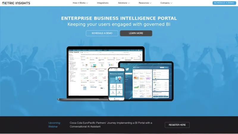 Homepage of Metric Insights