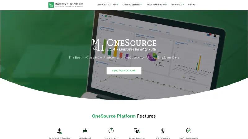 Homepage of M&H OneSource